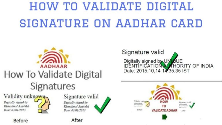 How to validate digital signature in aadhaar card – Verify E-Aadhaar